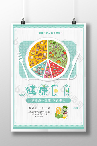 创意小清新健康饮食宣传海报图片