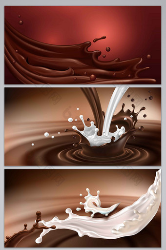 巧克力牛奶美食海报背景图片