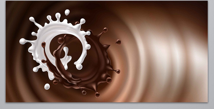 巧克力牛奶美食海报背景