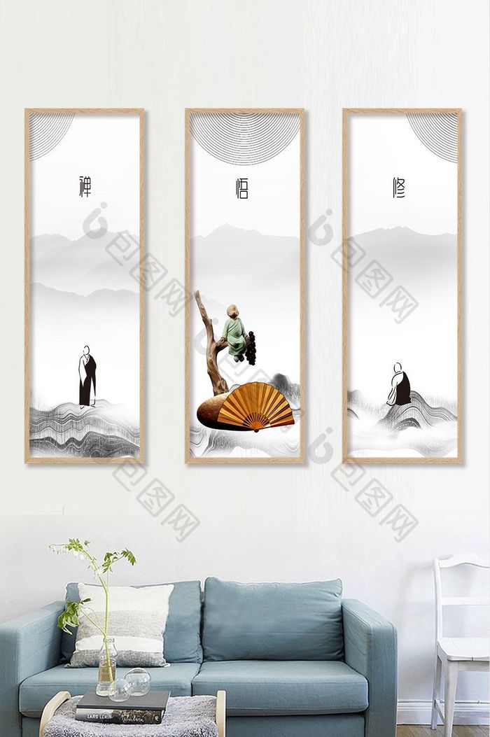 大气高端创意中国风客厅书房装饰画面设计