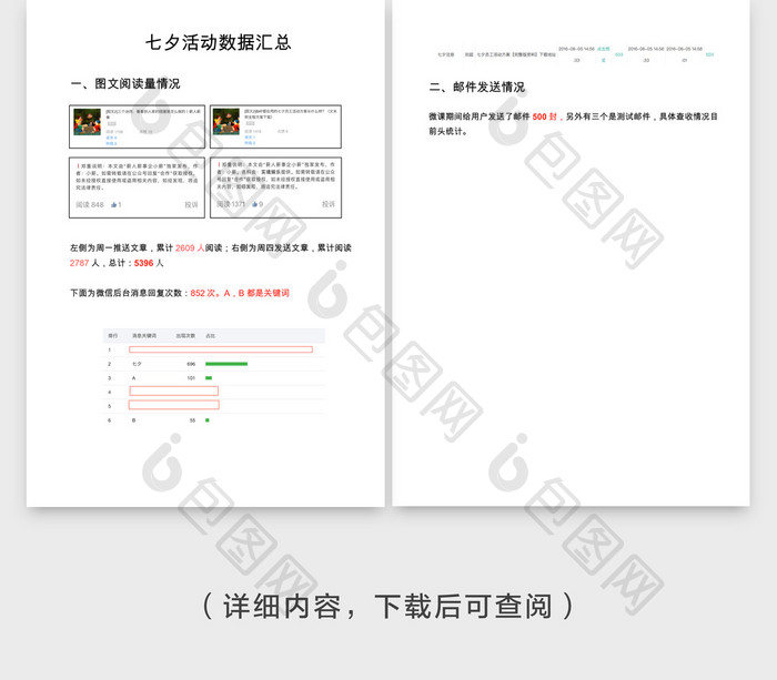 人事管理七夕活动数据汇总word文档