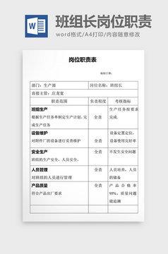 行政人员岗位职责word文档