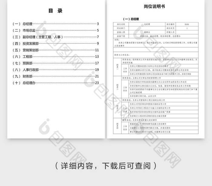 房地产岗位说明书word文档