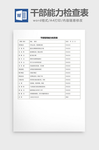 实用干部指导能力检查表word文档图片