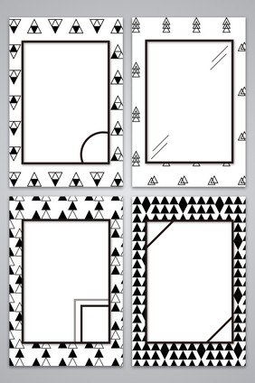 黑白简约三角几何海报背景图