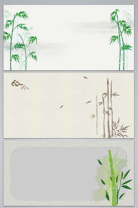 矢量古典手绘竹子竹林海报背景图