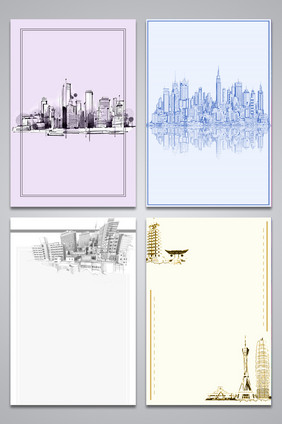 简约城市系列设计背景图