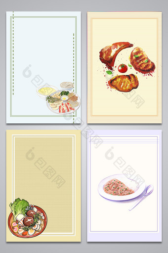 简约家常菜系列设计背景图图片