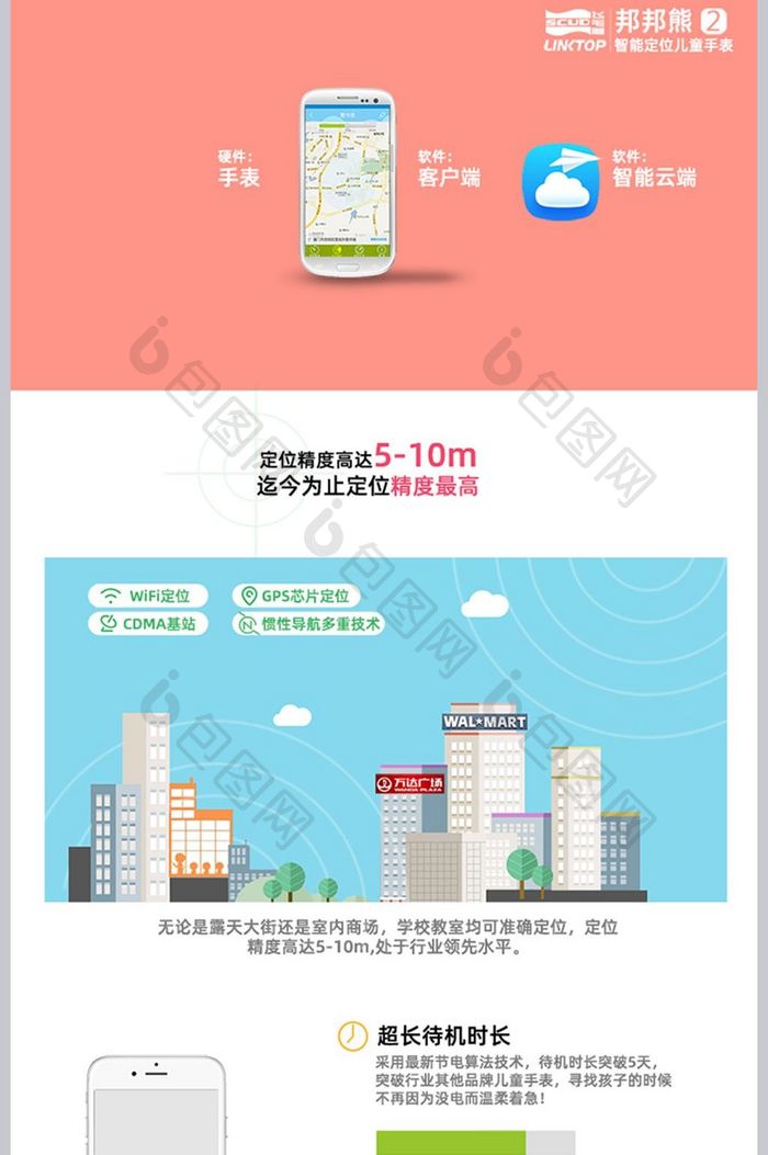 淘宝卡通儿童定位智能手表描述详情页模板