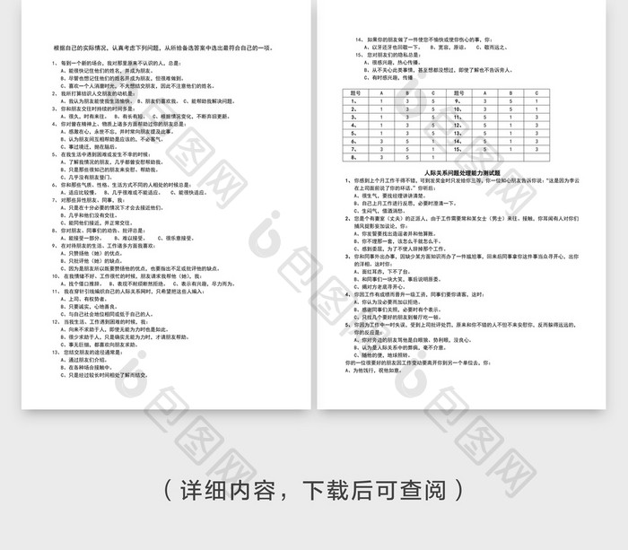 人事管理人际交往能力测试题Word文档