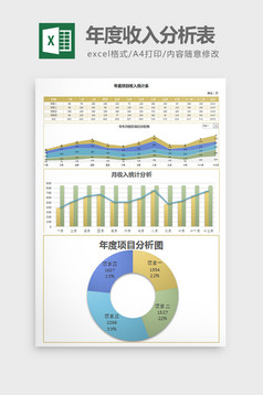 餐厅收入日报表分析excel表模板