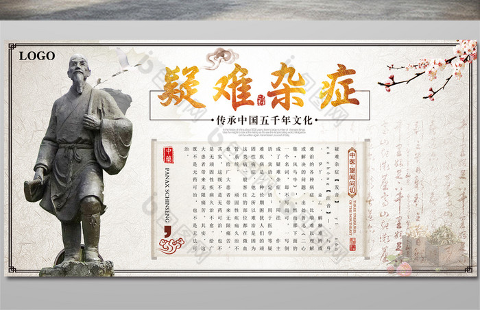 疑难杂症简约展板图片