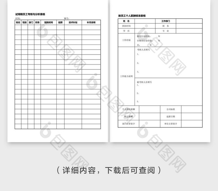 人事管理薪酬分析与实施表格word模板