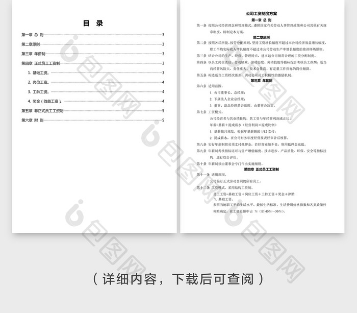 人事管理公司工资制度方案word文档