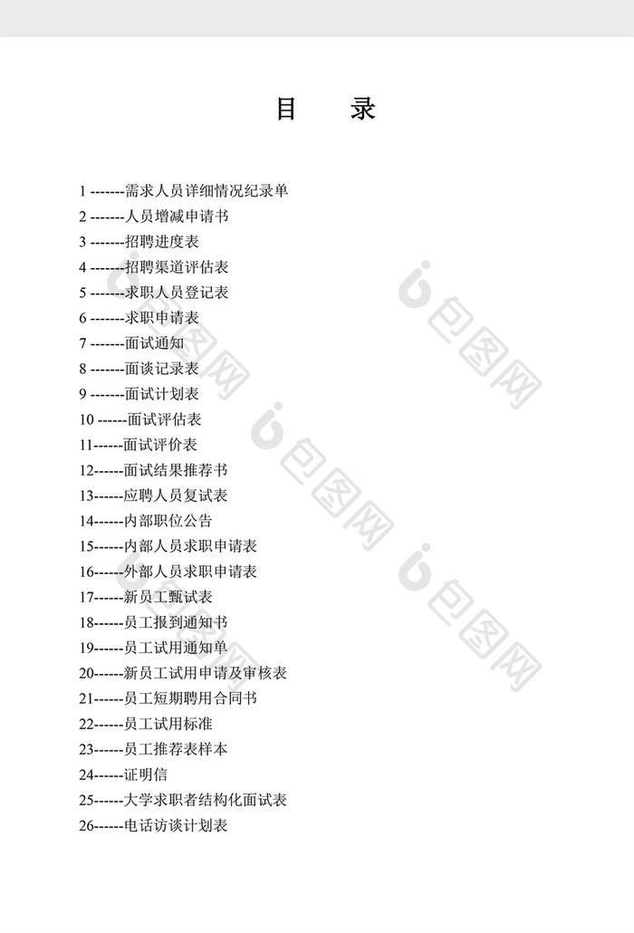 人事管理人员招聘表格word文档