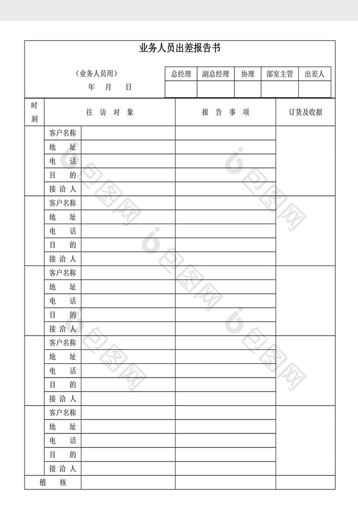 人事管理业务人员出差报告书Word文档