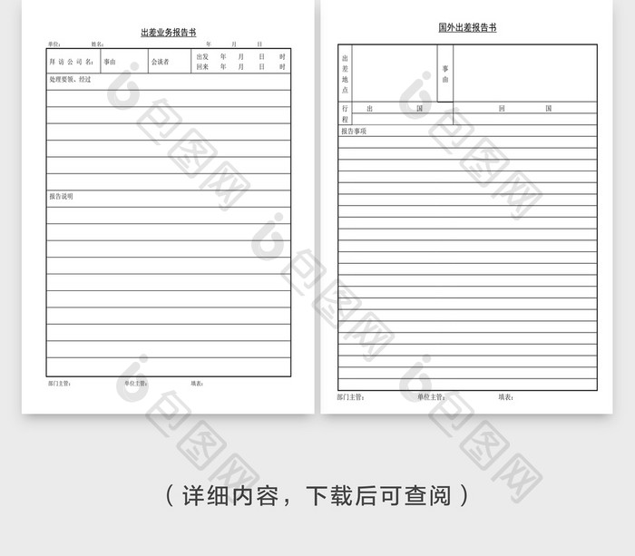 人事管理出差业务报告书Word文档