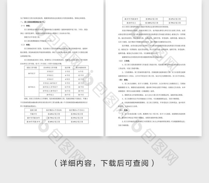 人事管理员工休假管理制度范本Word文档