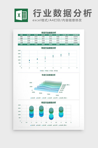 年度行业数据分析Excel模板图片