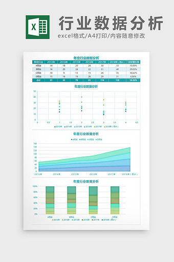 年度行业数据分析Excel模板图片