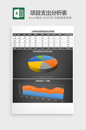 全年月份季度统计分析报告excel模板图片