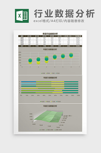 年度行业数据分析Excel模板图片