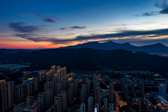 福建龙岩城市夜景航拍摄影图