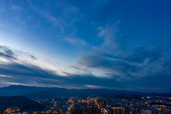 福建龙岩城市夜景航拍摄影图