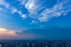 杭州西湖日落晚霞夕阳航拍摄影图