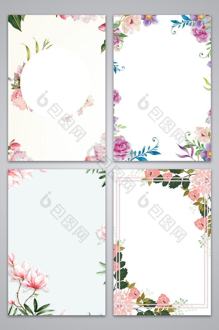 花卉装饰边框矢量设计纹理背景花朵插画背景