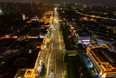 江苏常州城市夜景灯光航拍摄影图