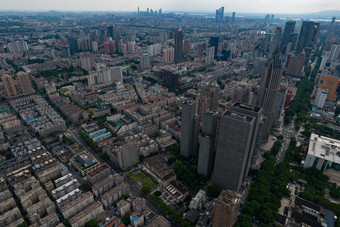 江苏南京城市大景建筑高楼航拍摄影图