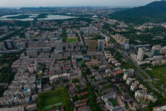 江苏南京城市大景建筑高楼航拍摄影图