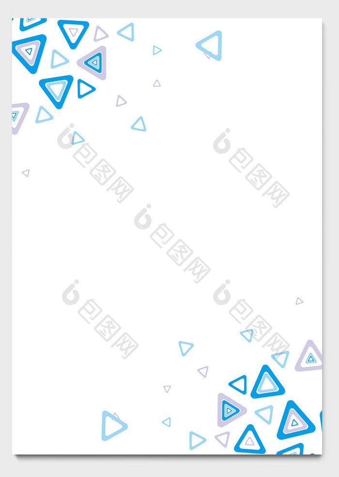 蓝色三角形边框商务信纸模板word文档