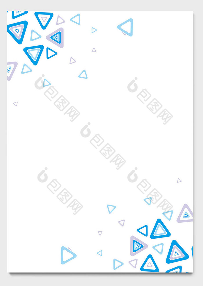 蓝色三角形边框商务信纸模板word文档