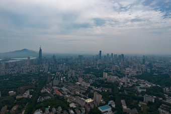 江苏南京<strong>城市清晨</strong>航拍摄影图