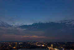 江苏南京玄武湖城市夜景灯光航拍摄影图