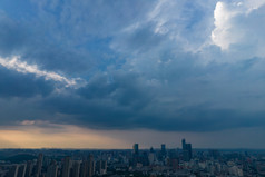 江苏无锡城市风光傍晚夕阳航拍摄影图