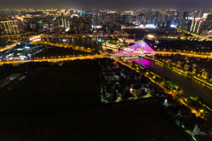 江苏无锡城市夜景灯光航拍摄影图