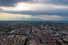 山东东营城市建筑风光航拍摄影图