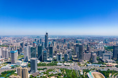 山东济南城市高楼建筑航拍摄影图