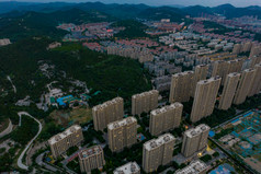 山东济南城市夜幕降临夜景灯光航拍摄影图