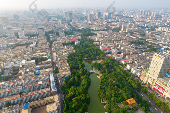 山东济宁城市风光航拍摄影图图片-包图网企业站