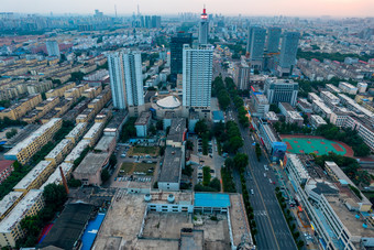 山东济宁城市建设航拍摄影图