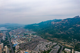 山东泰安城市建设航拍摄影图