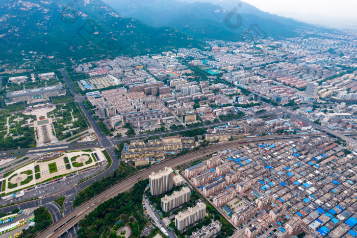 山东泰安城市清晨航拍摄影图图片-包图网企业站