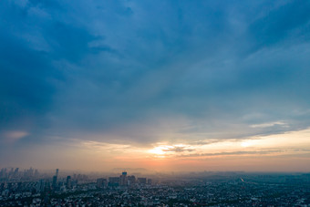 苏州城市<strong>晚霞</strong>夕阳航拍摄影<strong>图</strong>