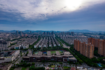 苏州寒山寺大运河周边建筑航拍摄影图