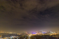 苏州山塘街夜景灯光航拍摄影图