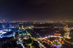 苏州山塘街夜景灯光航拍摄影图